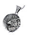 Embossed Wolf Pendant Necklace Chain in Silver Tone