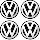 Chromium Rim Stickers Black Vw 56mm 4pcs