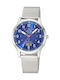 Master Time Ανδρικό Ρολόι 40mm Μπαταρίας Ασημί