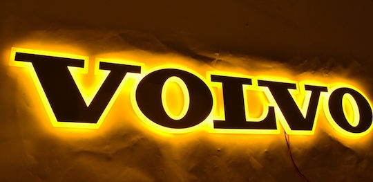 Beleuchtetes Maskenschild Neon Orange Volvo 24v
