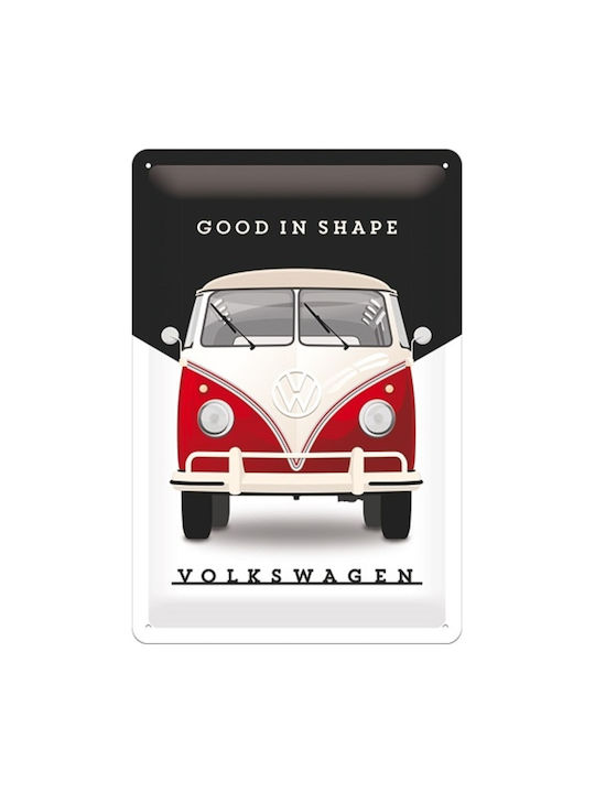 Nostalgisches Metallisches Gemälde 20x30 Für Volkswagen Vw Gut In Form #22260