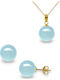 Margaritari Set with Earrings & Pendant from Gold 14K