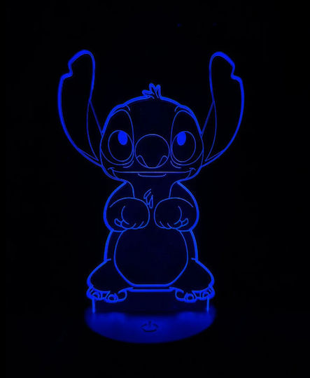 Led Παιδικό Διακοσμητικό Φωτιστικό Stitch Μαύρο 19εκ.