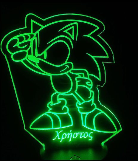 Led Παιδικό Διακοσμητικό Φωτιστικό Sonic Μαύρο 21x13cm