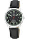 Master Time Men's Watch 40mm Battery with Black Leather Strap