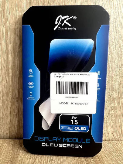 Screen OLED Jk Hard with Touch Mechanism for Apple iPhone 15 (Black)