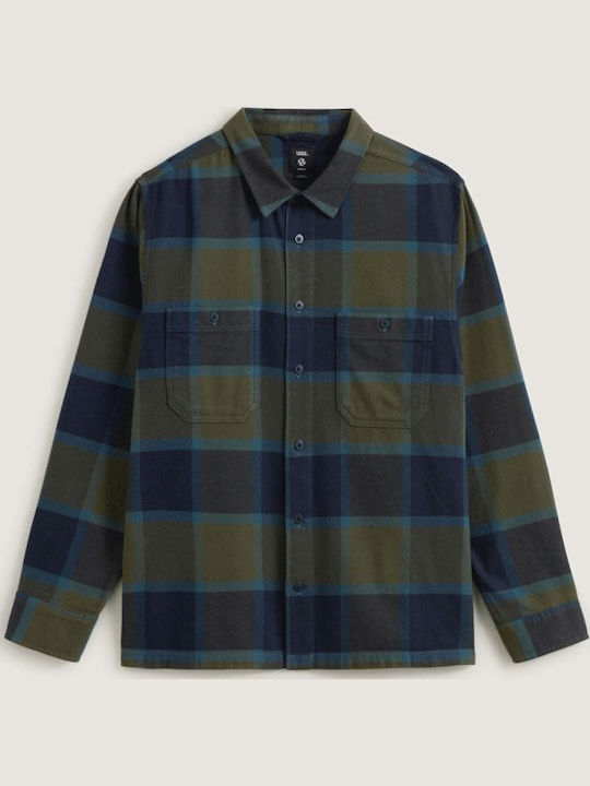 Vans Long-sleeved Flannel Shirt Checked Green Blue