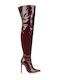 Cizme dama Peste genunchi Burgundy