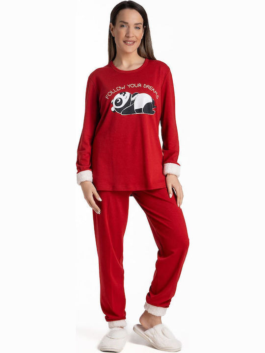 Relax Lingerie Winter Women's Pyjama Set Red