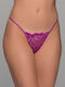 Women's String with Lace Magenta