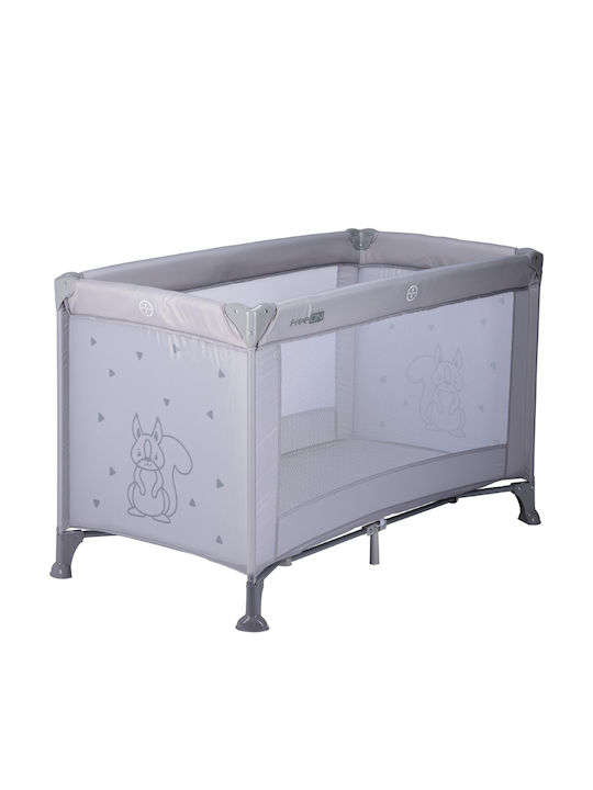 FreeOn Παρκοκρέβατο με Στρώμα Γκρι 60x120cm