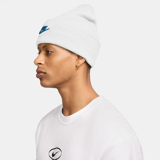 Peak Beanie Ανδρικός Σκούφος Πλεκτός σε Λευκό χρώμα
