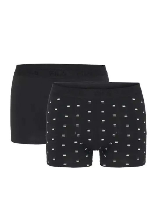 FILA Herren Boxershorts Schwarz 2Packung