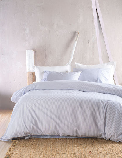 Rythmos Sheet Set with 2 Pillowcases Super-Double with Elastic 160x260+25cm. Motiv Light Blue 3pcs
