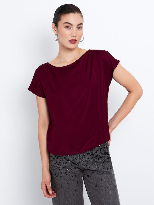 Toi&Moi Women's Blouse Satin Purple