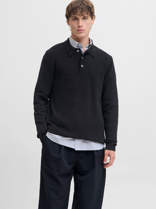 Jack & Jones Polo Long Sleeve Black Blouse