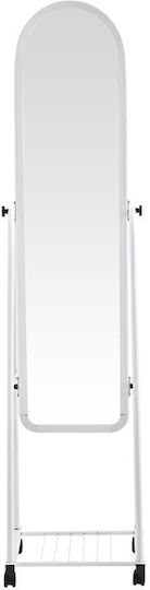 Pakketo Lomna Oglindă De Podea Arcuită Cu Cadru Metalic Alb 160x38.5cm