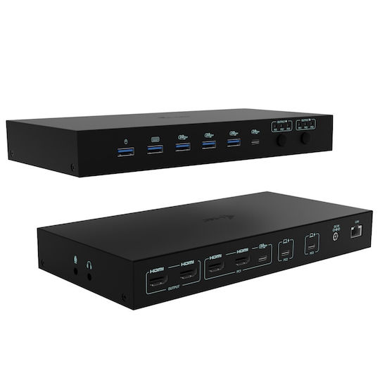 i-tec KVM Dock PRO 3 Dock / USB-C Docking Station με 4K PD Ethernet Μαύρο