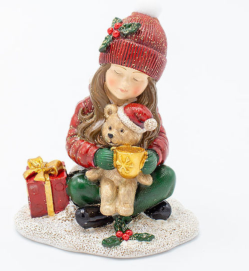 Eurolamp Decorative Polyresin Red Bear Girl 7.5x9cm