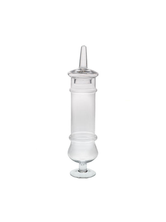 Transparent Glass Vase Foot Lid Φ8.5x45cm
