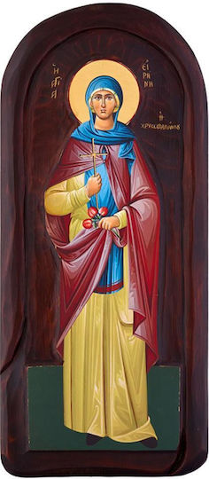 Saint Irini Chrysovalantou 20*45cm Handmade Wooden Icon