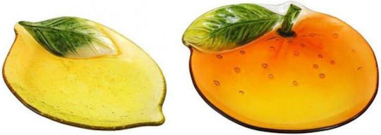 Glass Platter Lemon Orange 31x20x3cm