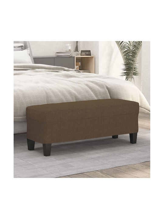 Fabric Upholstered Bench Stool Brown 100x35x41cm