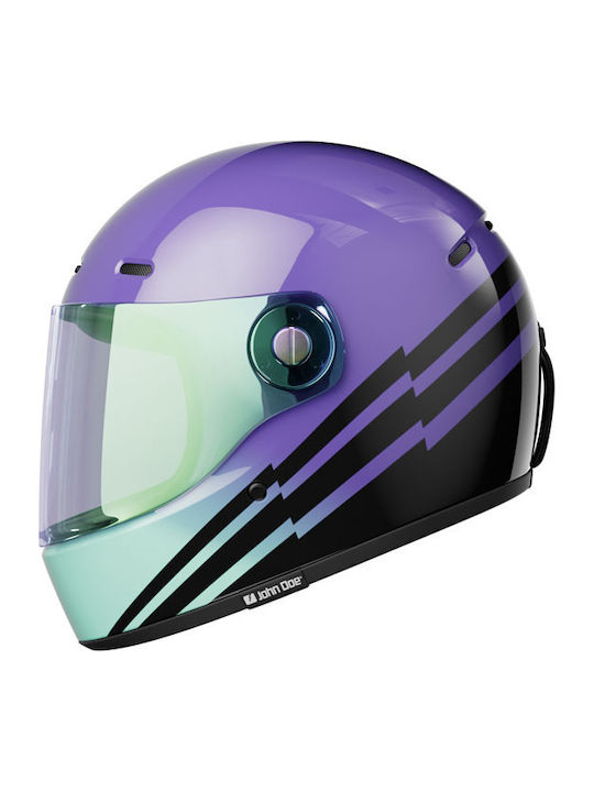 John Doe JD/ONE Spectral Purple Мотоциклетна каска Full Face ECE 22.06