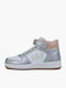 Παιδικά Sneakers High Ανατομικά με Σκρατς Λευκά