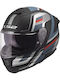 LS2 Stream Ii Vintage Mat Black/Grey/Red Motorcycle Helmet Full Face ECE 22.06 1550gr with Sunvisor