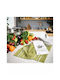 Set of 2 Embroidered Kitchen Towels Olive Pattern 40x60cm