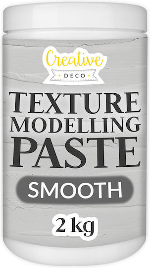 Creative Deco Smooth Structural Paste 2kg Gray Fine Mass Art Projects Acrylic Painting Easy To Use Spatula 3D Texture Effects