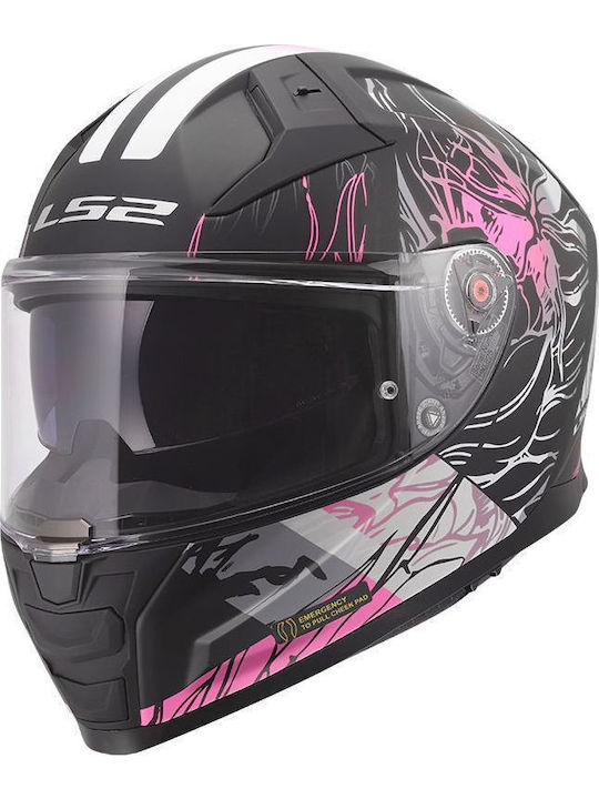 LS2 Vector II FF811 Darflo Mat Black/Pink Мотоциклетна каска Full Face ECE 22.06 1500гр с Sunvisor