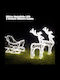 Bakaji Bakaji Christmas Sleigh Led 2 Illuminated Reindeer Warm White Indoor Outdoor Use