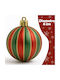 Bakaji Set of 24 Christmas Tree Balls Red Green Decorative Spheres 6cm 02842858