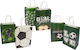 Twisted Handle Bag for Gift with Theme "Football" Multicolored 15x8x21cm. 12pcs