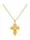 Women's Gold Byzantine Cross 14K Double Sided with the Crucified with Chain
