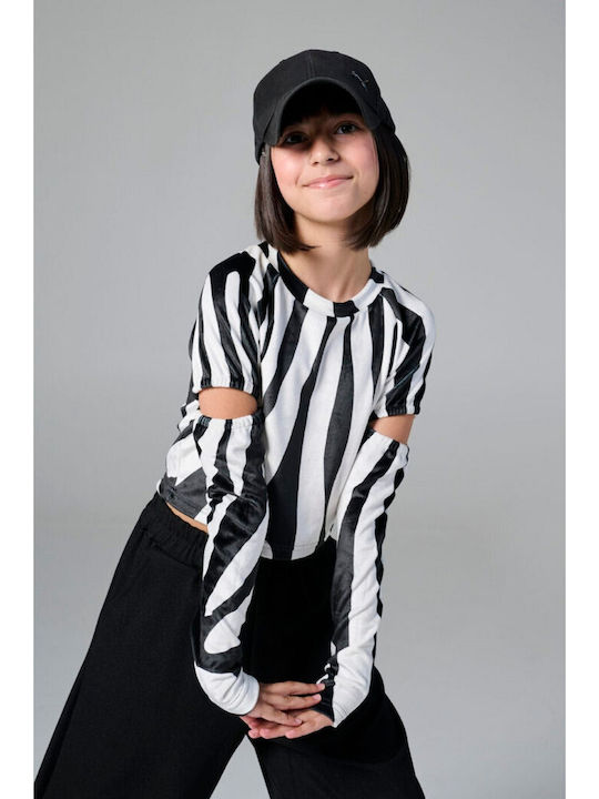 Kids' Shirt Long Sleeve Black-white