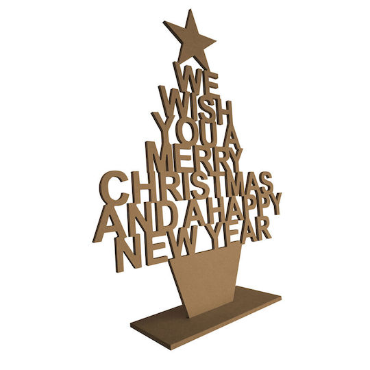 Wooden Design Mdf Merry Christmas Happy New Year 100cm X 120cm