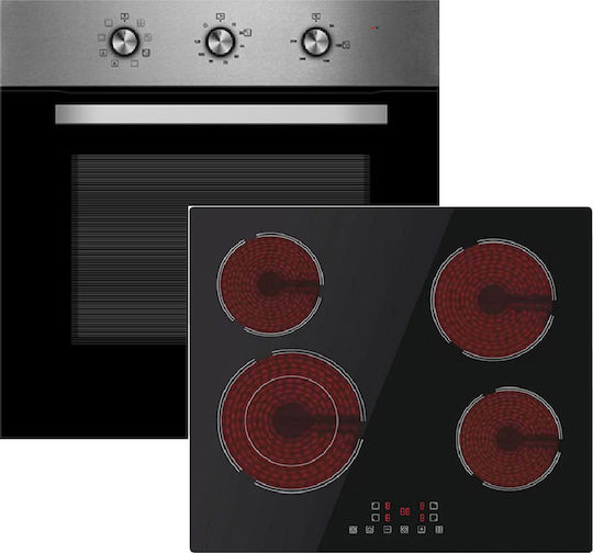 Davoline BIO 0875 IX + OBVZ800 Over Counter Oven 75lt with Ceramic Hobs W59.5cm.