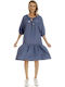 Sommer Midi Kleid Blau