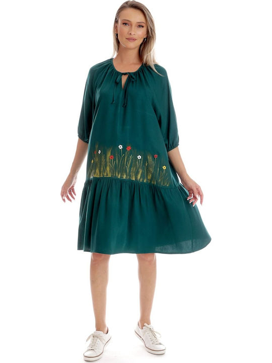 Sommer Midi Kleid Grün
