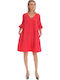 Sommer Mini Wickel Kleid Rote