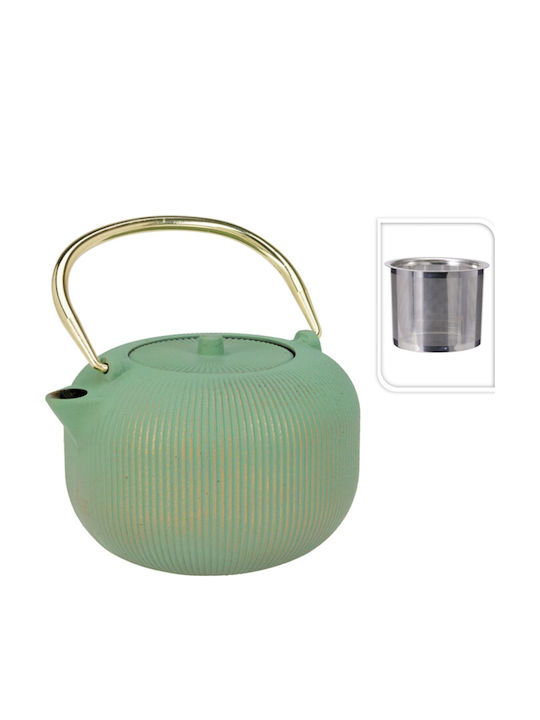 Excellent Houseware Τσαγιέρα με Φίλτρο Μαντεμένια Πράσινη 1000ml