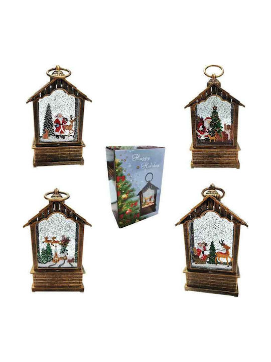 Lantern lighting Christmas Decorative Traffic Light Lighted with Santa Claus 21x24cm