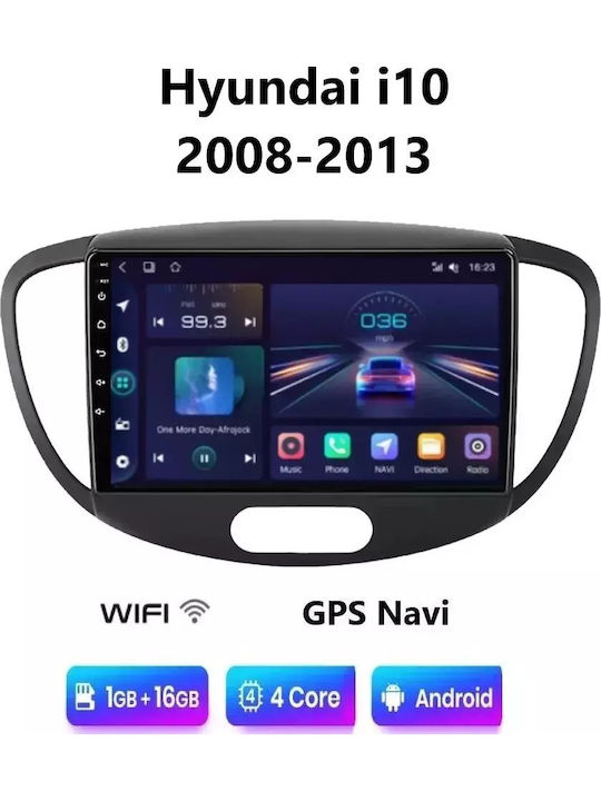 Car Audio System for Hyundai i10 2008-2013 (Bluetooth/USB/WiFi/GPS/Apple-Carplay/Android-Auto) with Touch Screen 9"