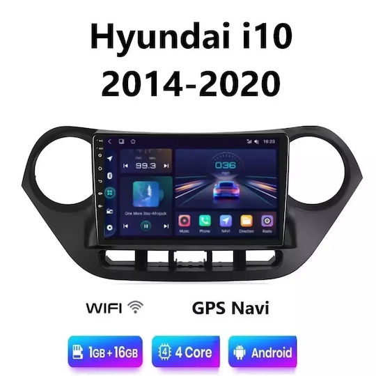 Car Audio System for Hyundai i10 2014-2020 (Bluetooth/USB/WiFi/GPS/Apple-Carplay/Android-Auto) with Touch Screen 9"