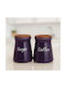 Galifas Set 2 Pieces Sugar Coffee Jars with Lid Porcelain Brown