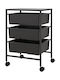 HomCom Black Plastic Kitchen Trolley