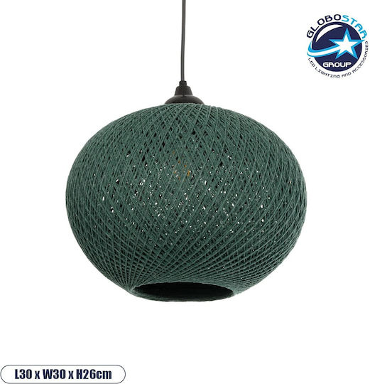 GloboStar Solei Κρεμαστό Φωτιστικό Πράσινο 30x30x35εκ.